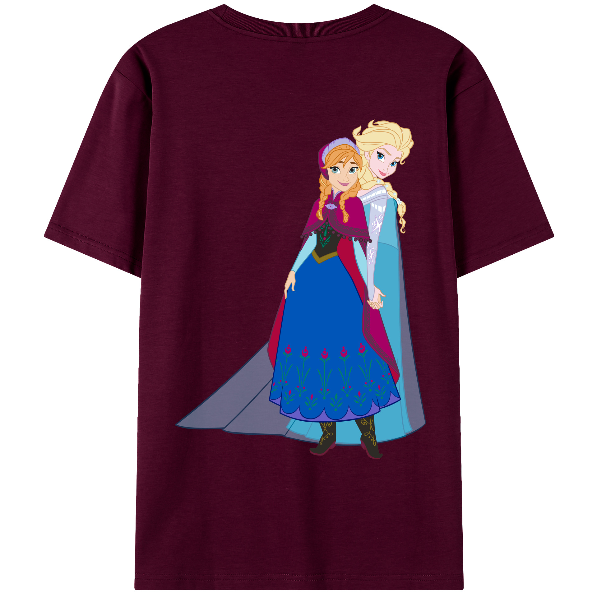 （画像用） アナと雪の女王 アンナ エルサ Frozen Anna Elsa レディース半袖Tシャツ(バックプリント)
